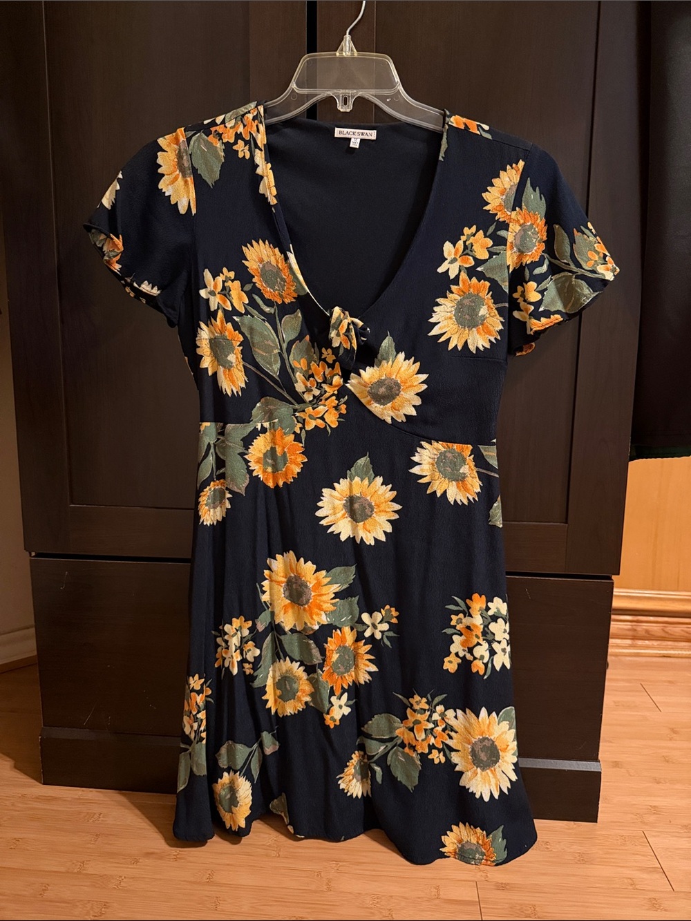BLACK SWAN Floral Sunflower V-Neck Dress